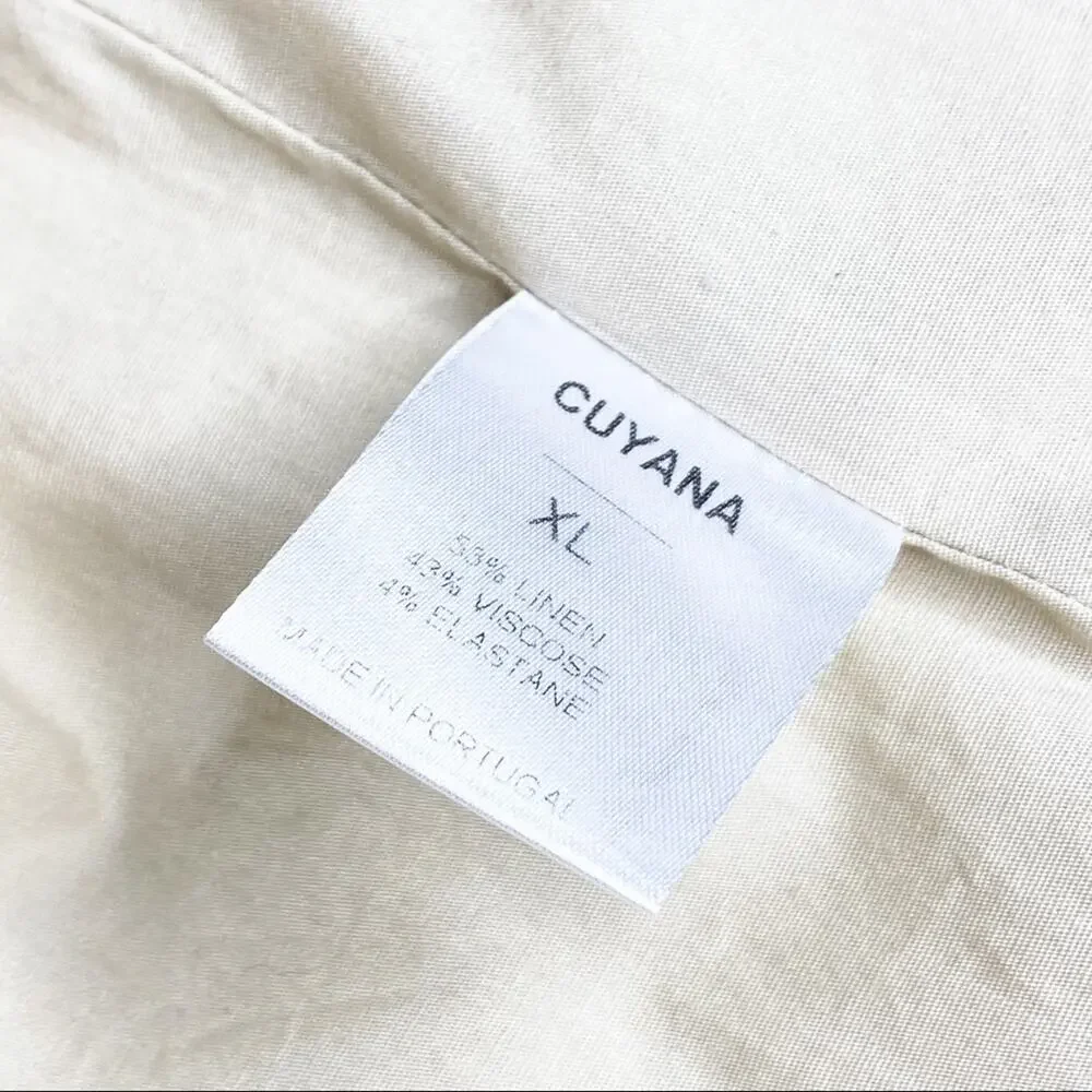 Cuyana Sand Linen Blend Moto Zip Up Jacket Women’s XL - Picture 6 of 9